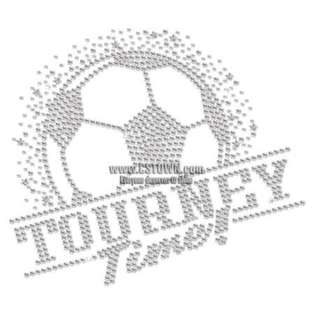 Tourney Time Metal Nailhead Soccer Heat Transfer Design